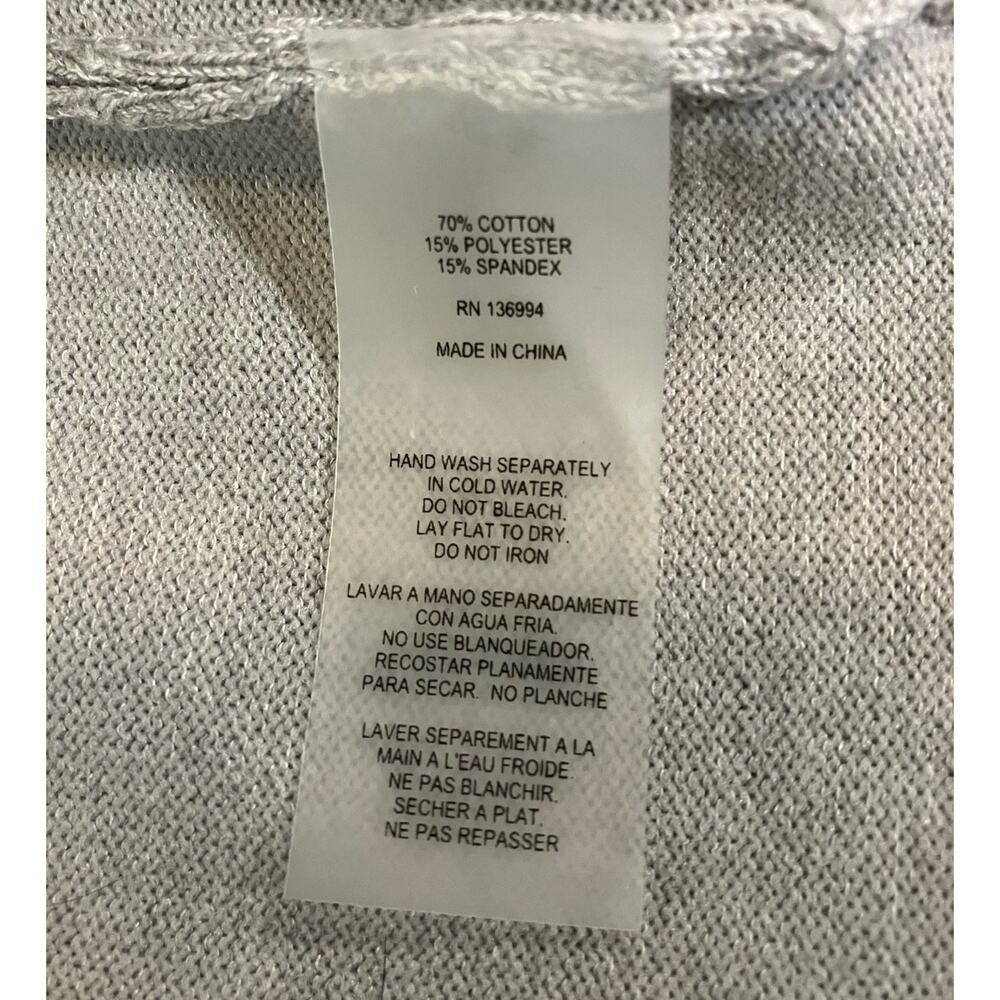 Vila Milano Women's Grey Open Front Cardigan Sweater W/ Ruffle Hem | Size Large - Picture 5 of 7